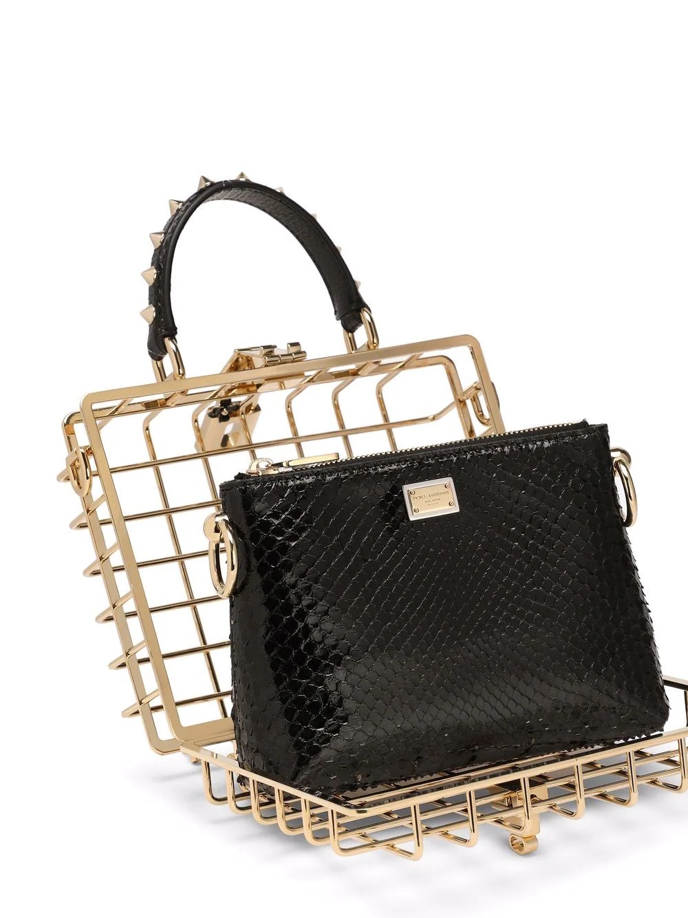 cage-embellished tote bag - 5