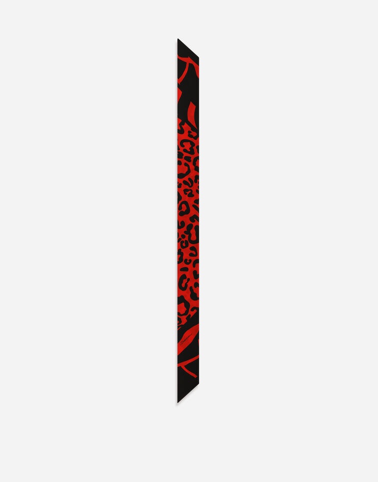 Leopard-print twill headscarf - 3