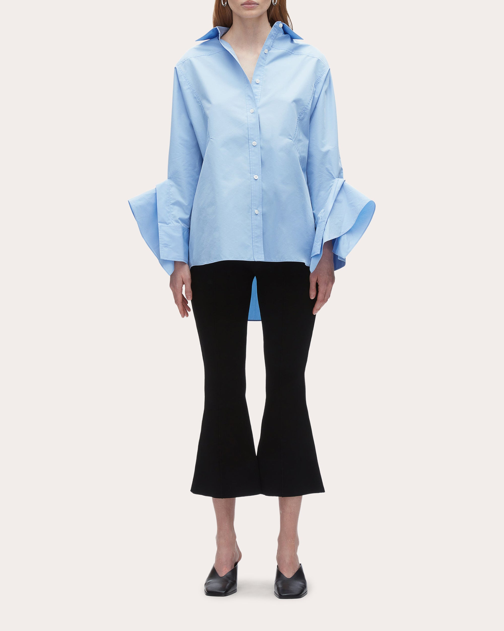 Oversized Ruffle-Trimmed Cotton Blend Shirt - 5