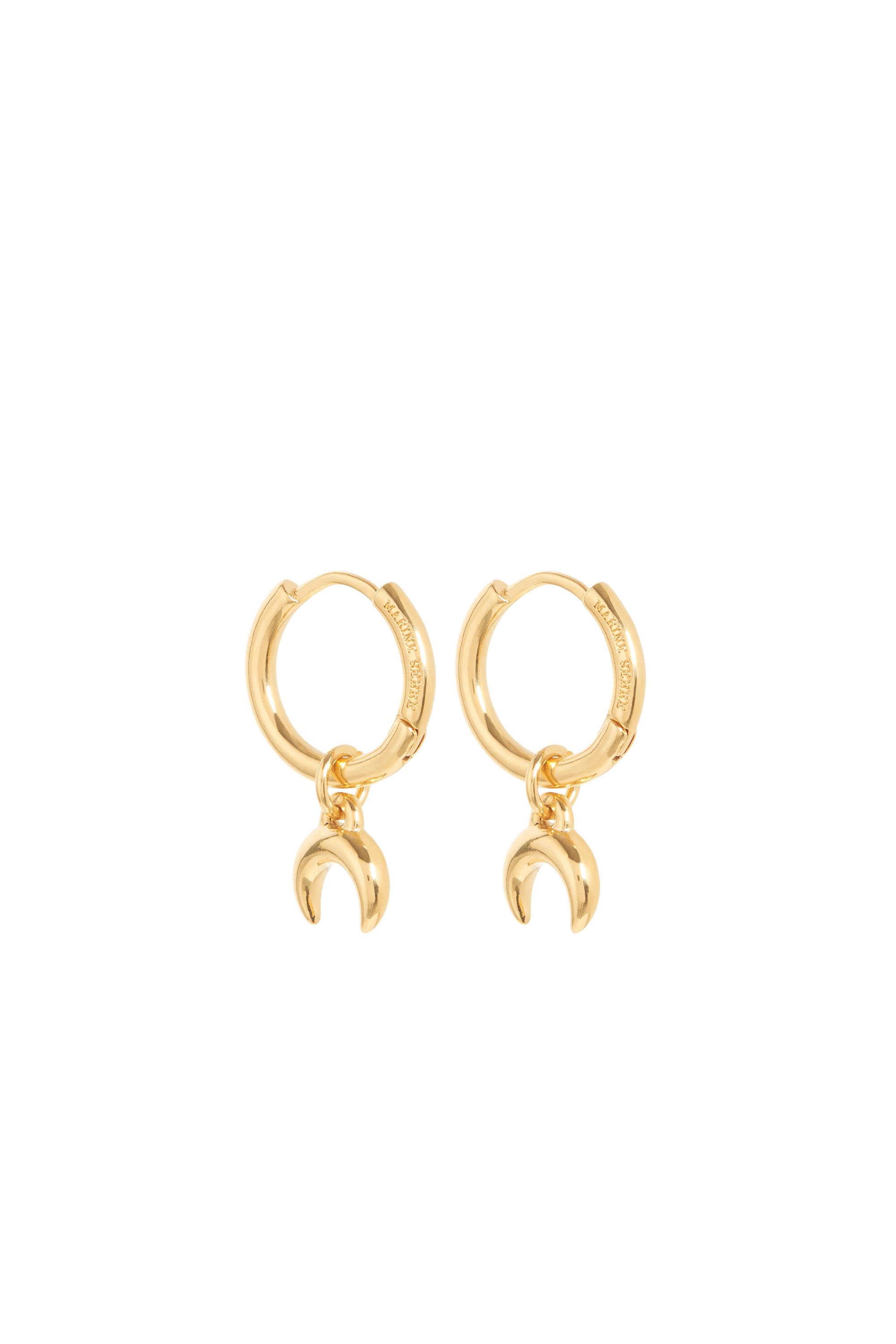 Regular Brass Moon Mini Creoles - 1