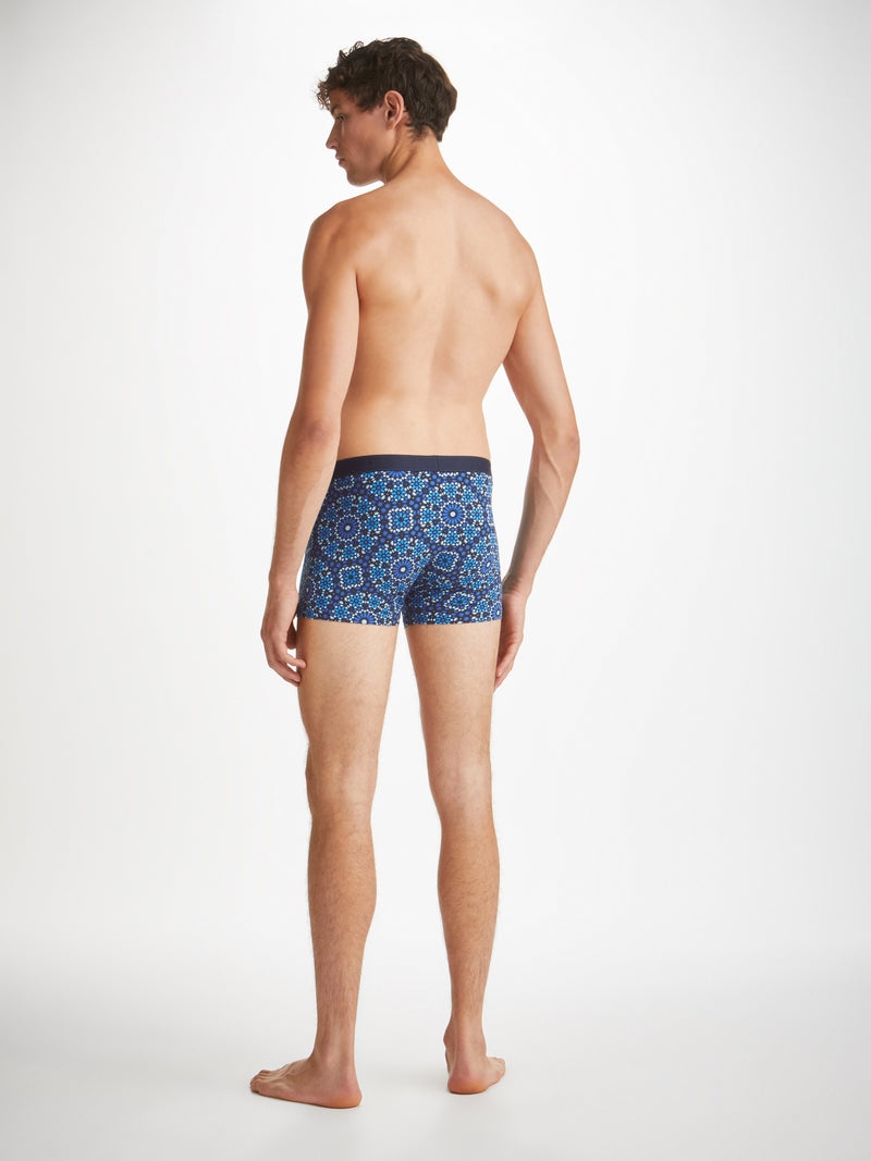 Men's Boxer Briefs Geometric 6 Pima Cotton Stretch Navy - 4