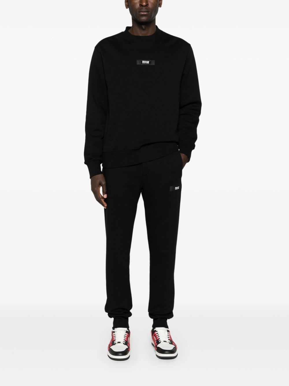 logo-patch cotton track pants - 2
