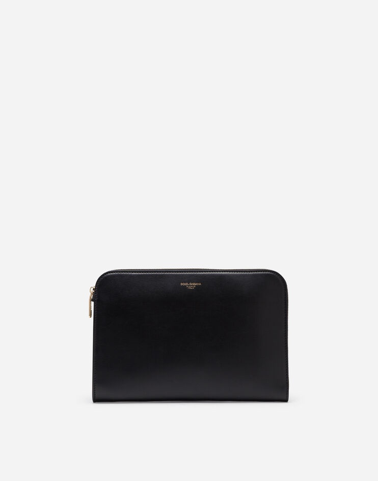 Calfskin Monreale clutch with logo - 1