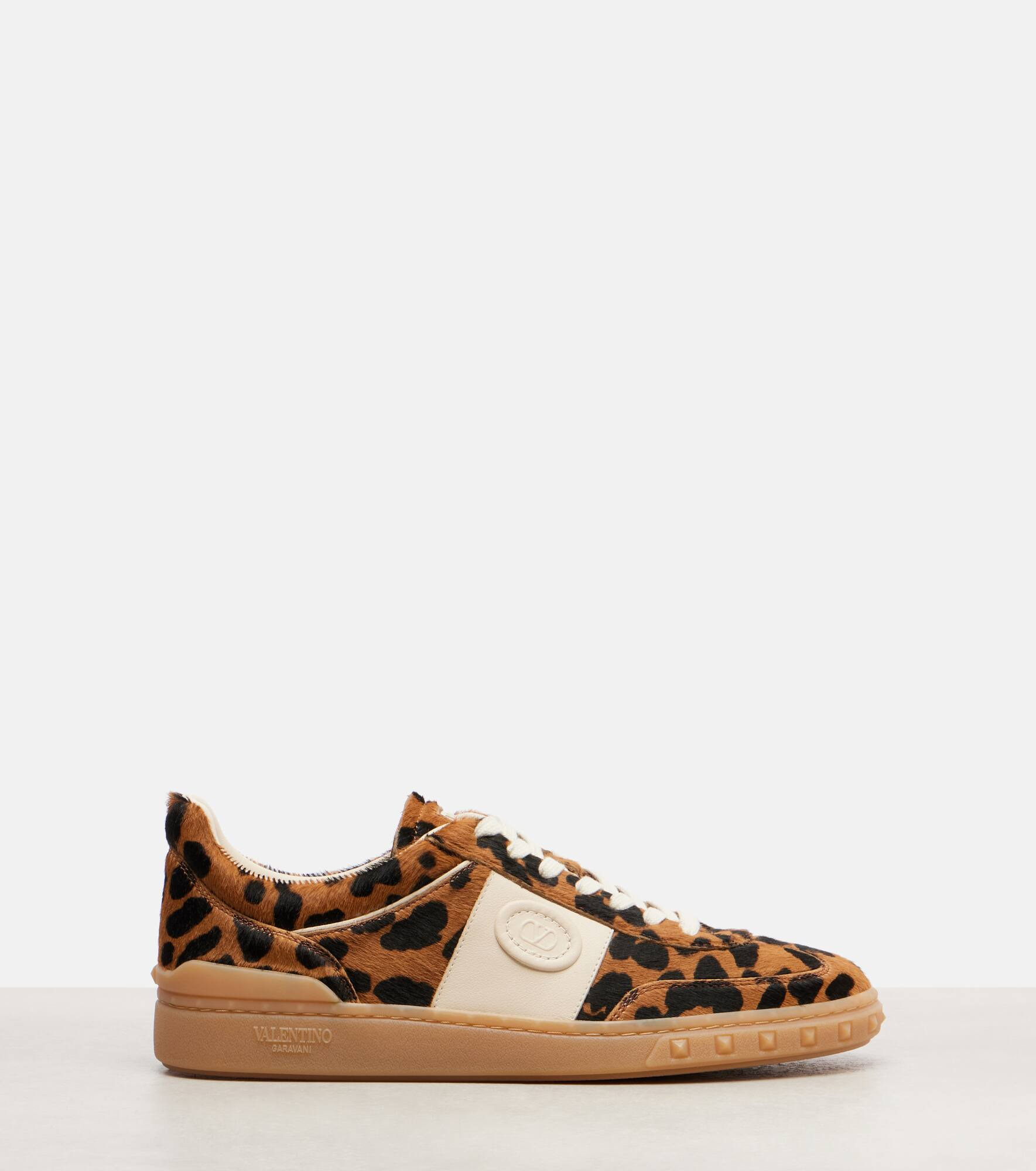 Upvillage leopard-print calf hair sneakers - 4