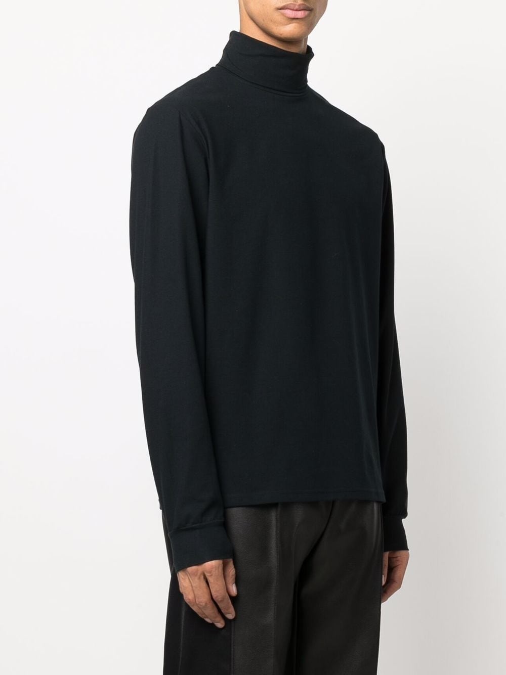 embroidered-logo roll-neck top - 3