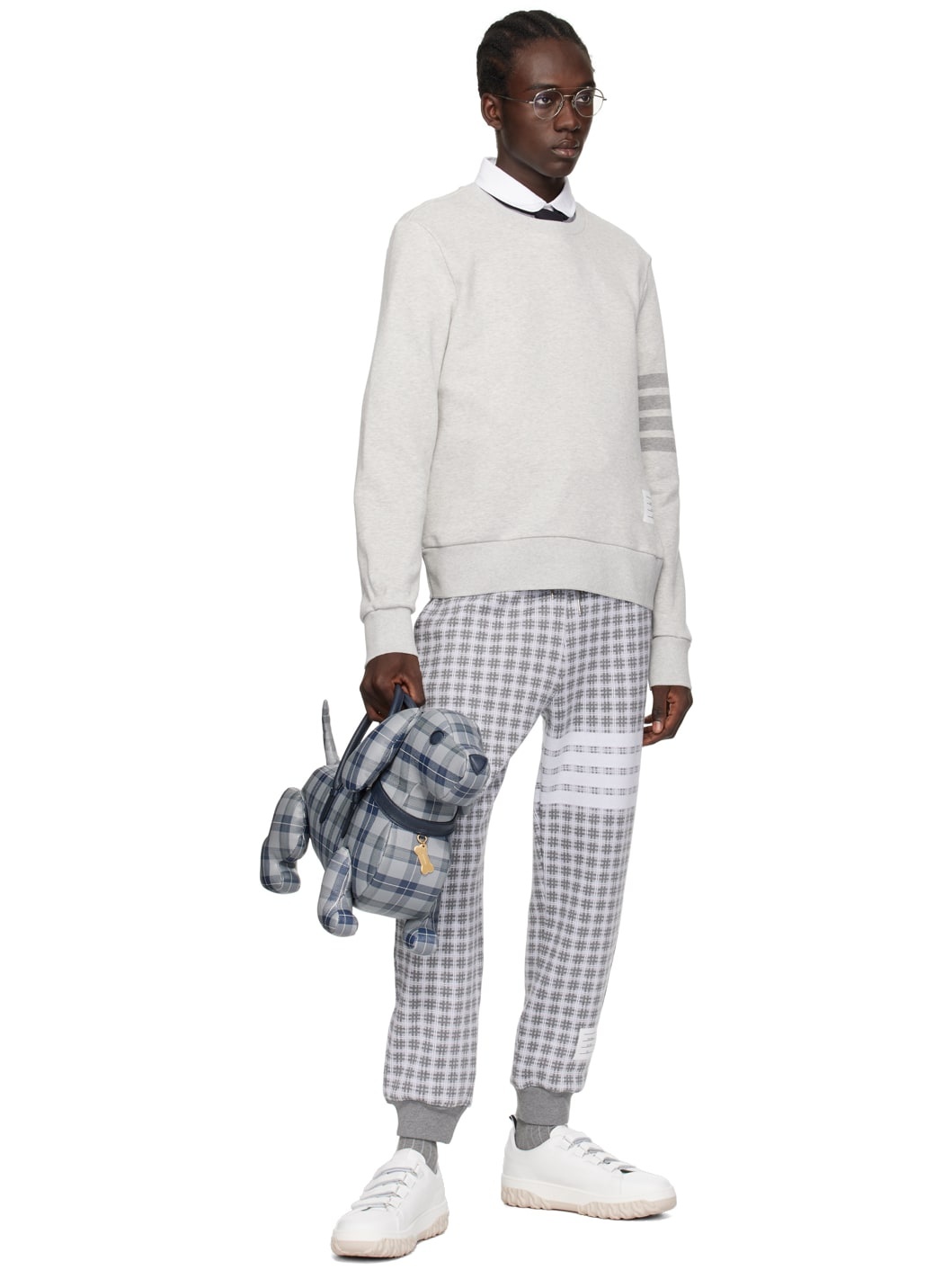 Gray Check Sweatpants - 4