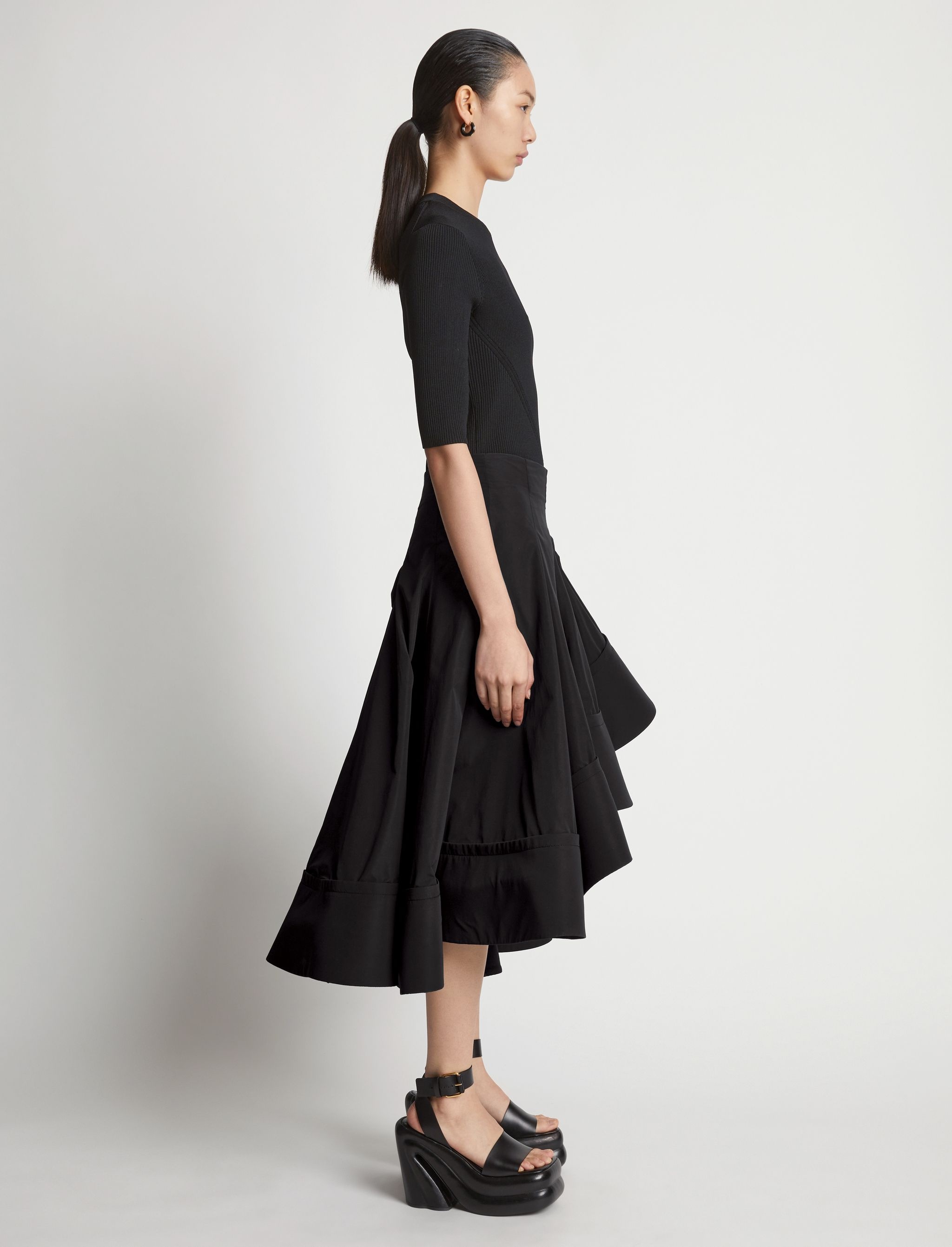 Technical Cotton Layered Skirt - 3