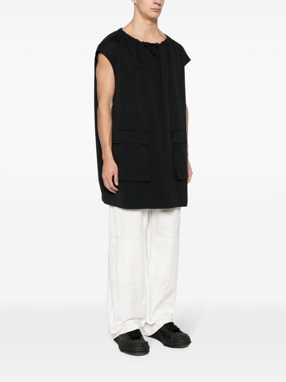 gathered-neck cotton dress - 4