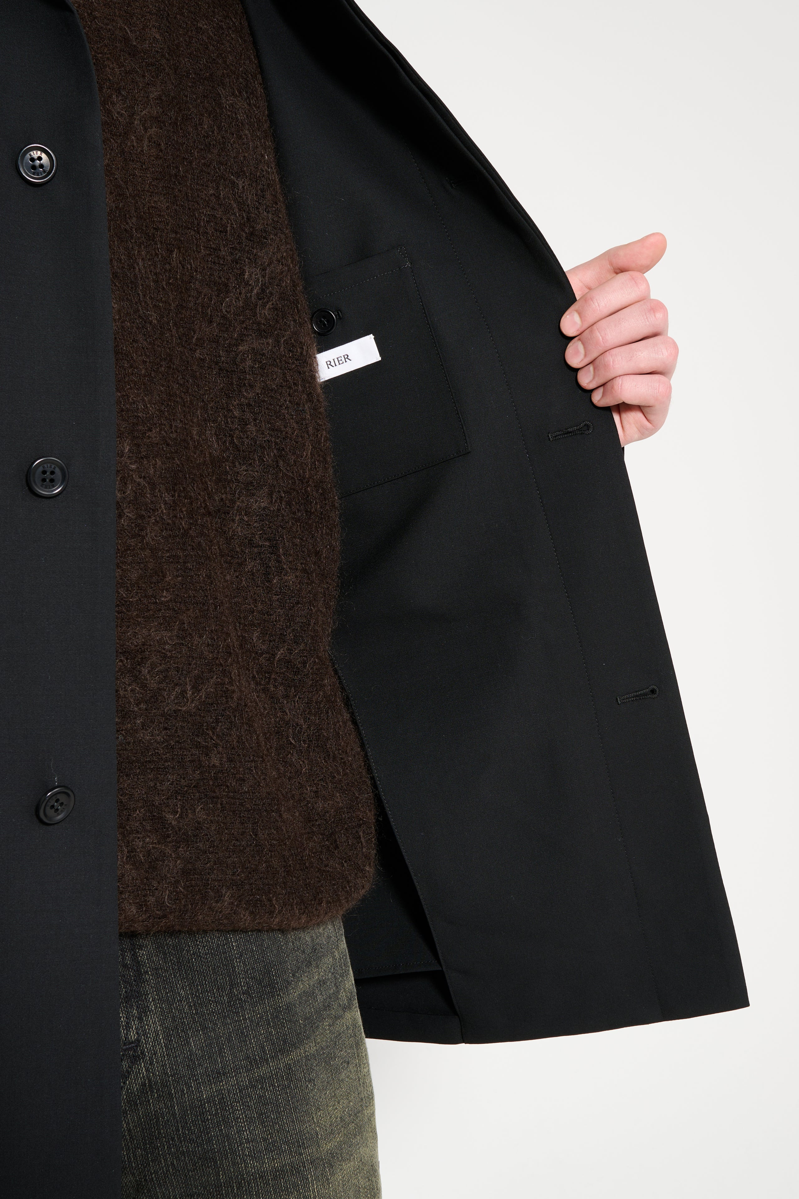 RIER POPELINE WOOL JACKET BLACK - 6