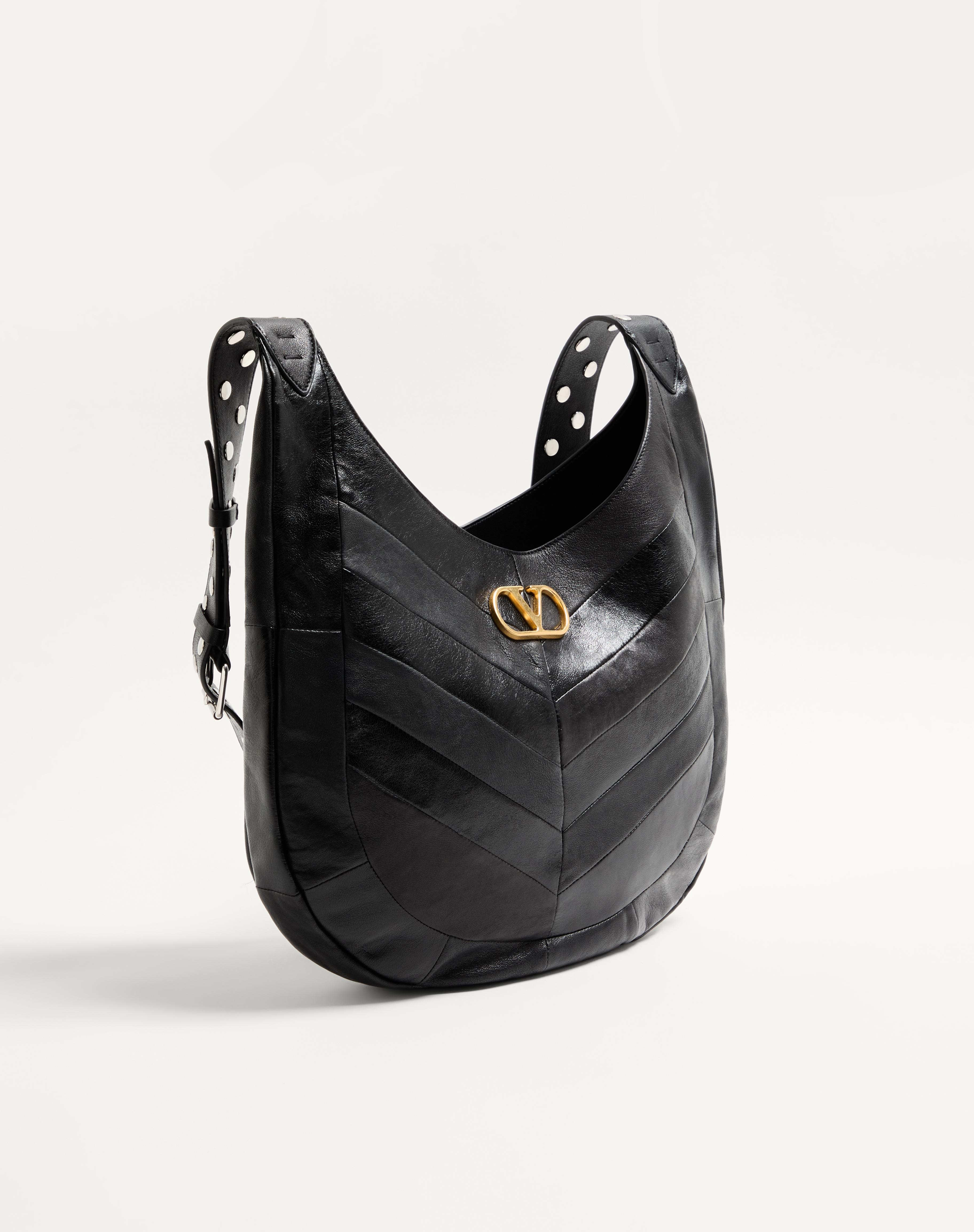 VALENTINO GARAVANI HOBOHO HOBO BAG IN NAPPA LEATHER WITH CHEVRON PATTERN - 3