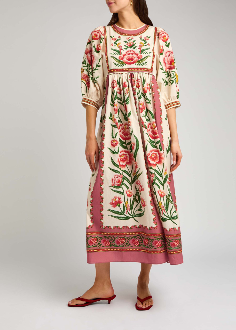 Farm Rio Ainika Printed Poplin Midi Dress - 2