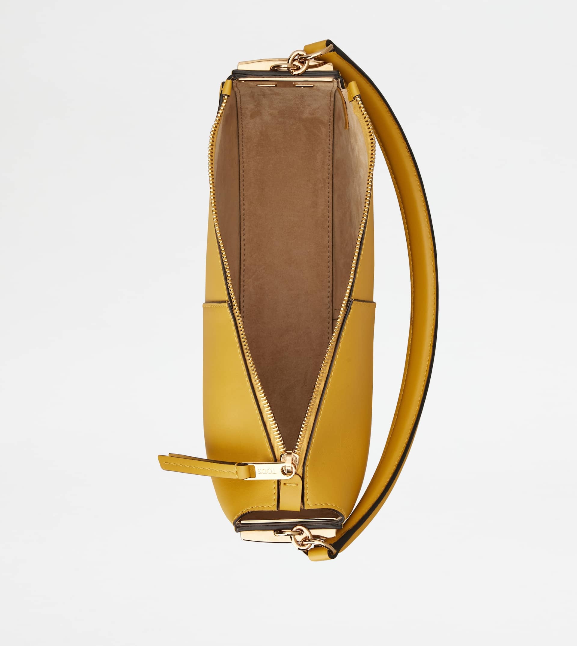 TOD'S T CASE HOBO BAG IN LEATHER MINI - YELLOW - 4