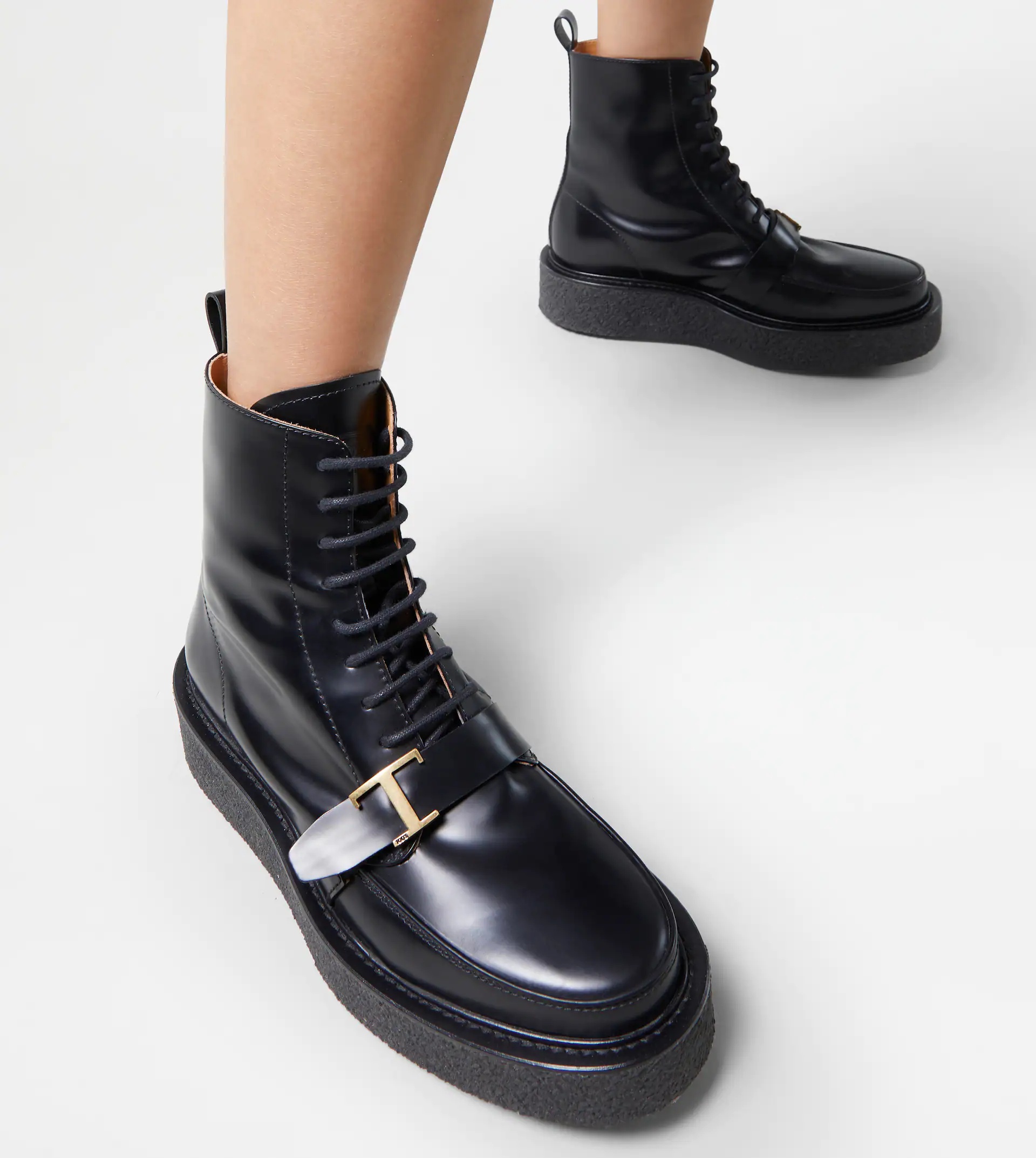 TIMELESS PLATFORM BOOTS IN LEATHER - BLACK - 2