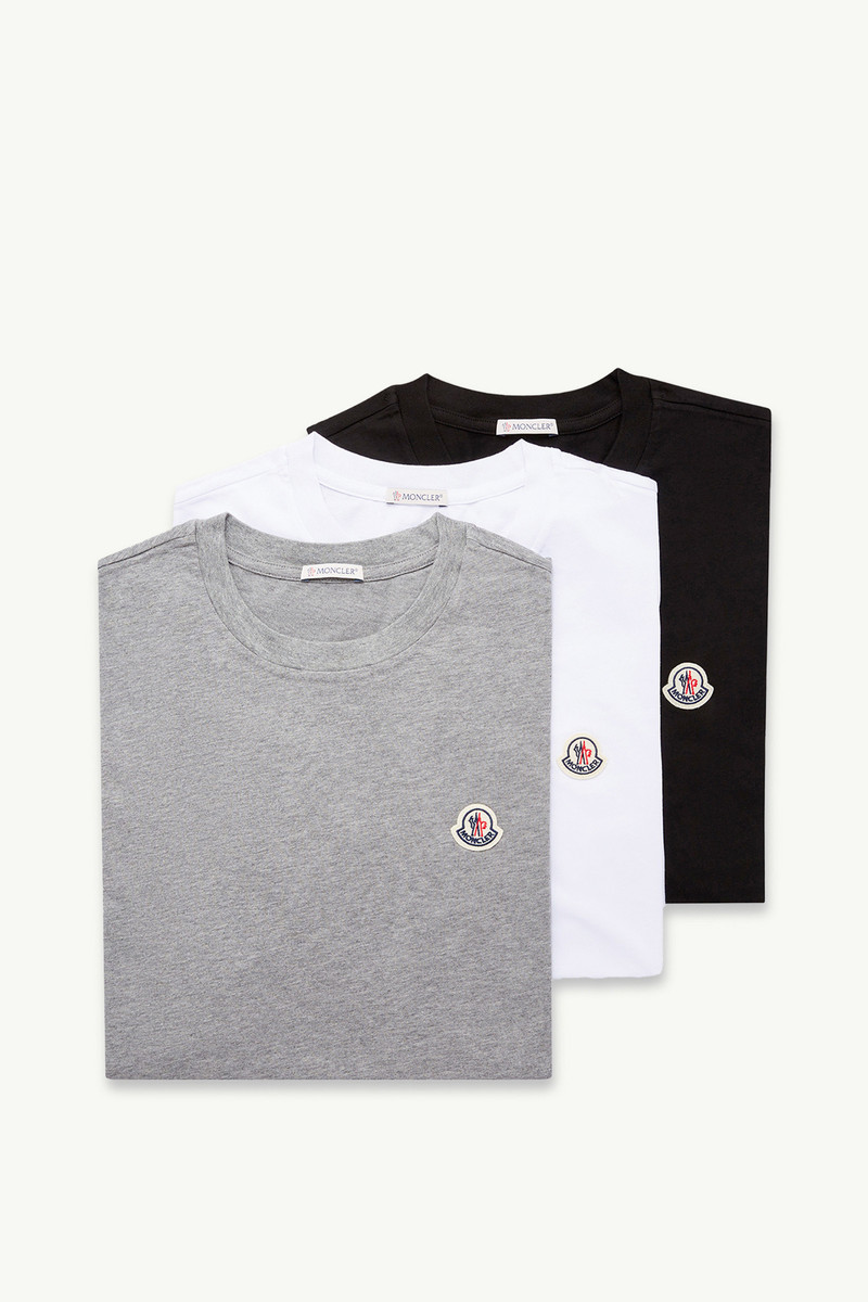 Logo Patch Cotton T-Shirt (Pack of Three) - 1