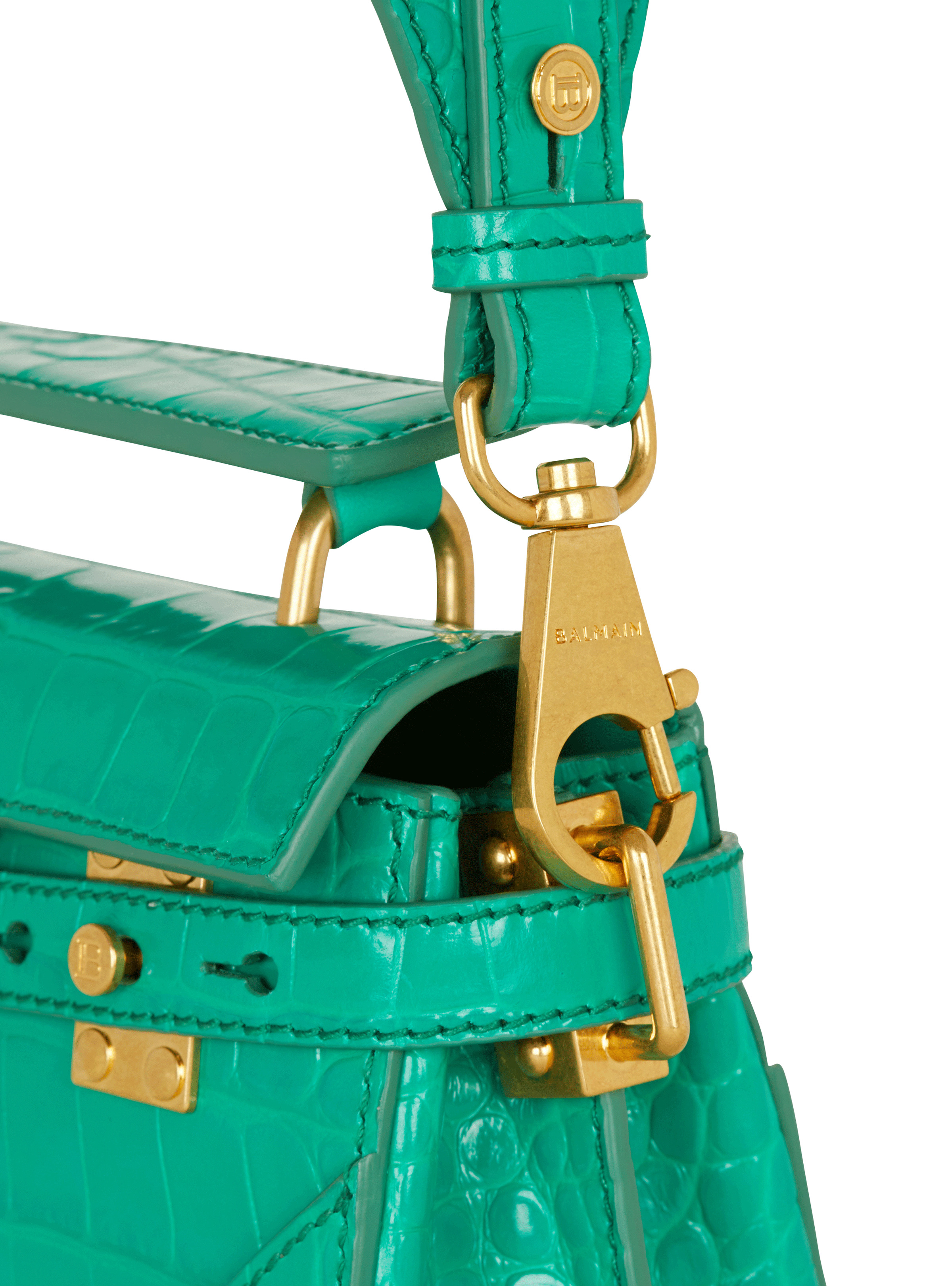 B-Buzz 19 bag in crocodile-print leather - 5