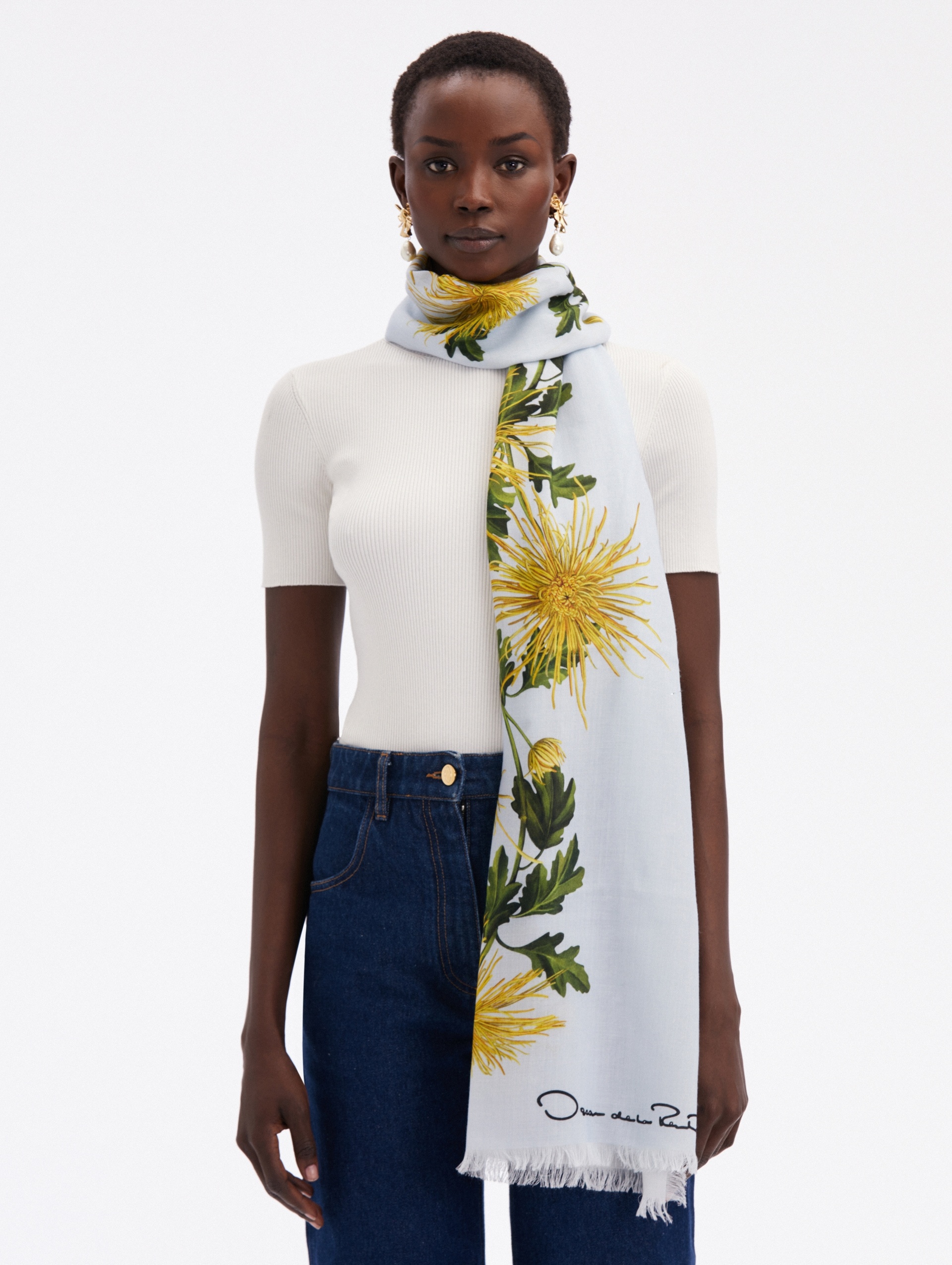 SPIDER CHRYSANTHEMUM WRAP SCARF - 2