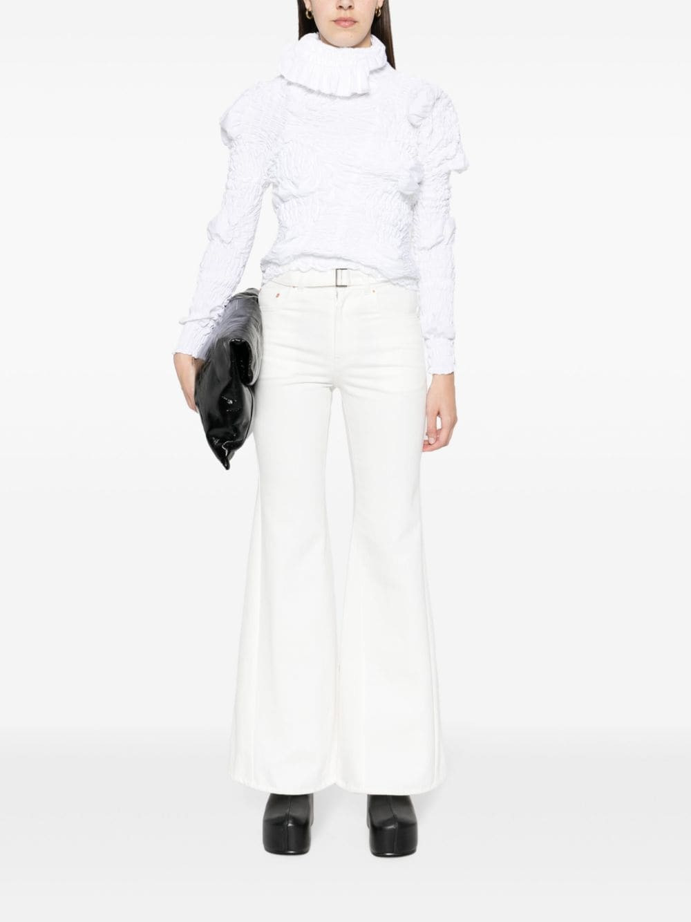 Sacai Women Denim Flared Jeans - 3