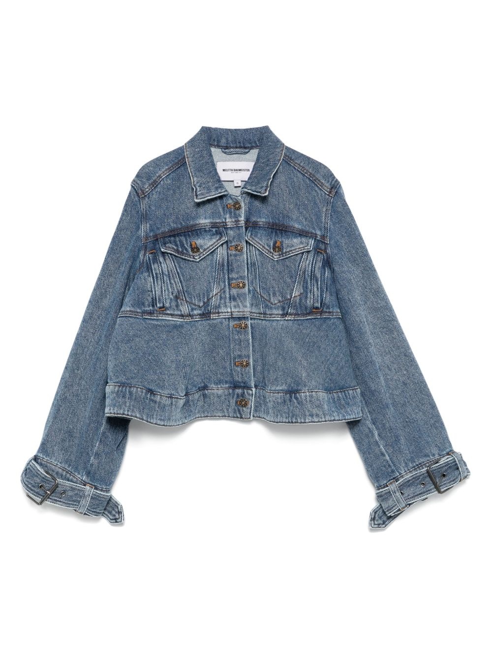 button-fastening denim jacket - 1
