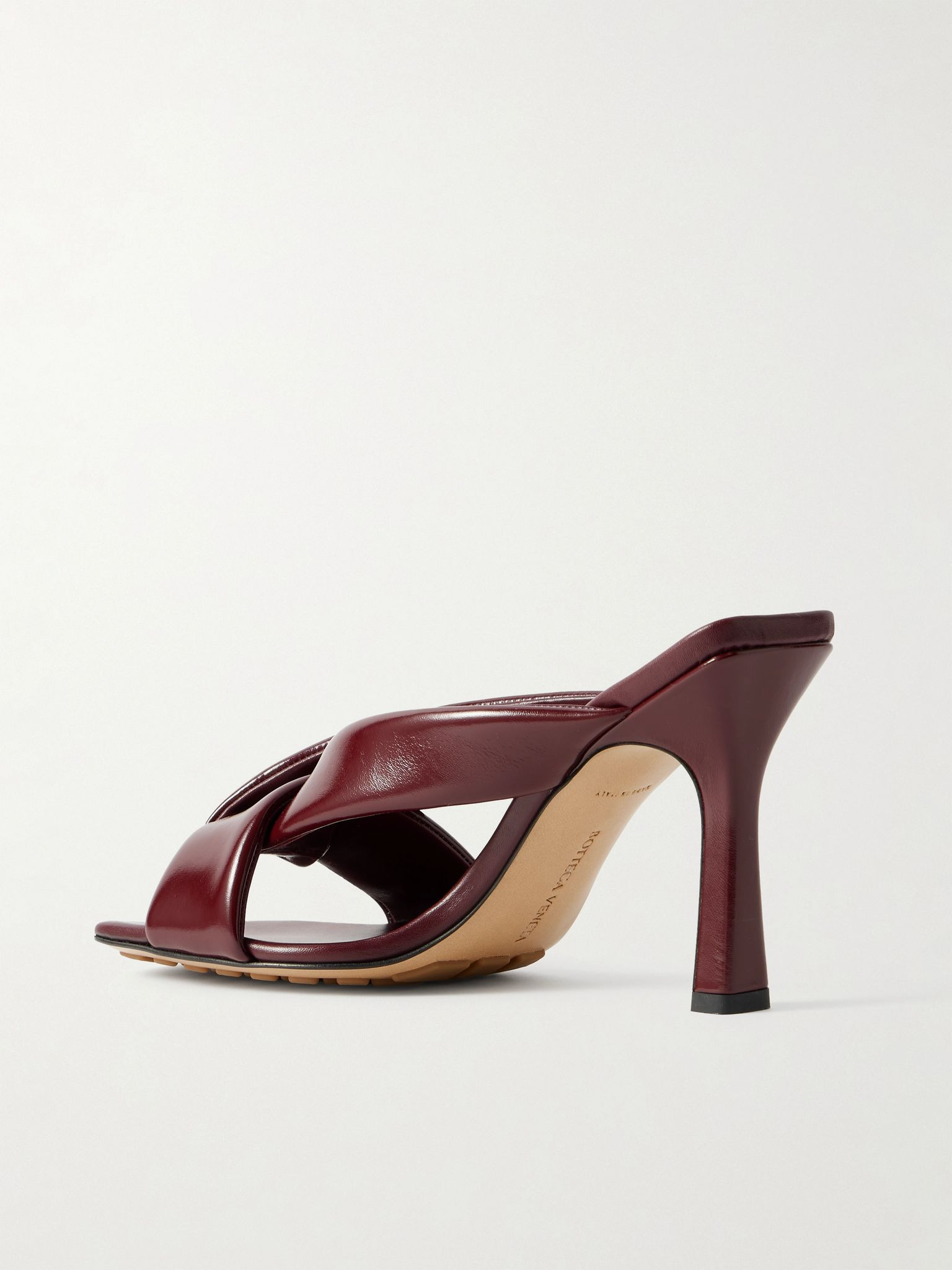 Riva padded leather mules Burgundy - 3