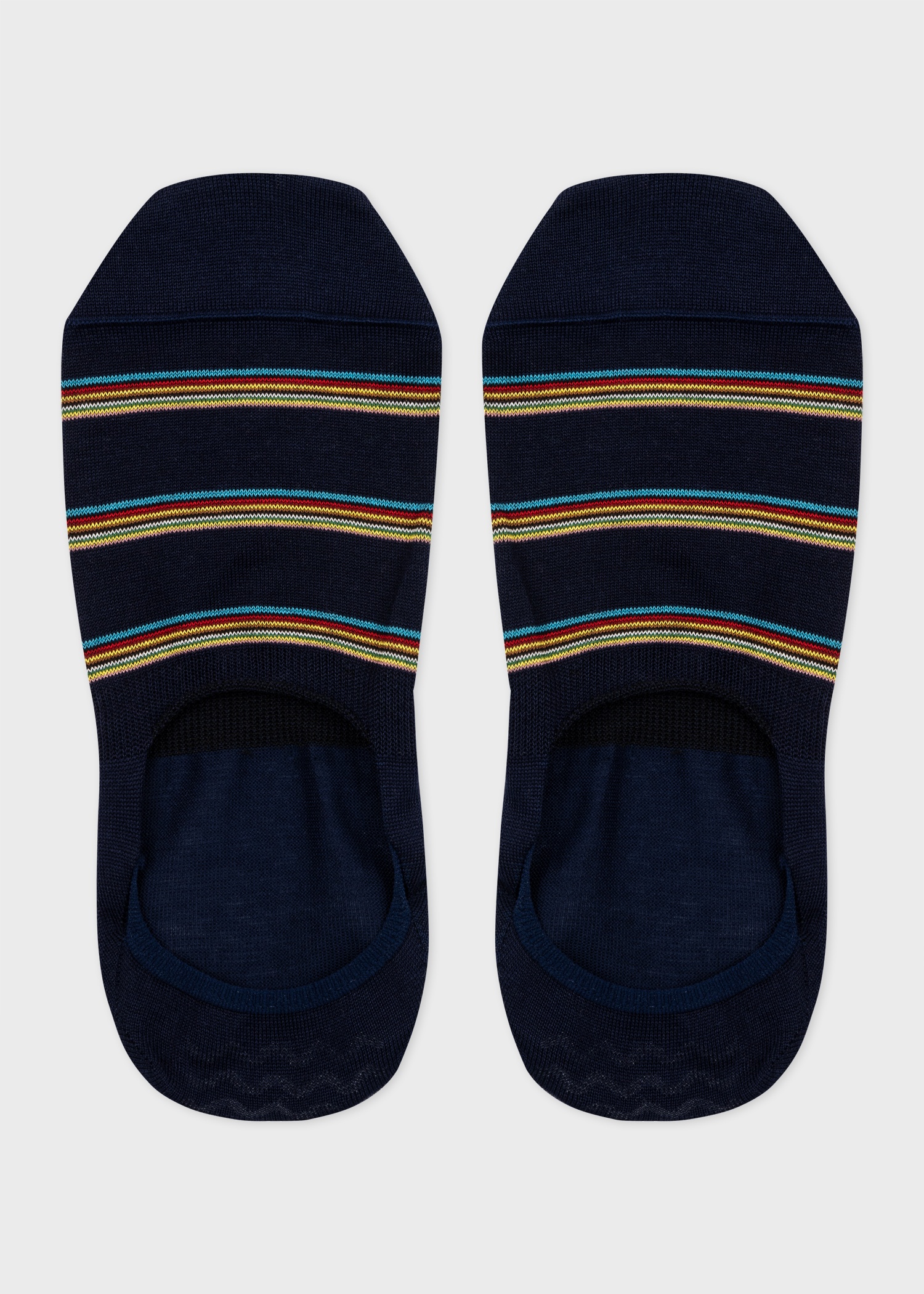 Navy 'Signature Stripe' Block Loafer Socks - 2