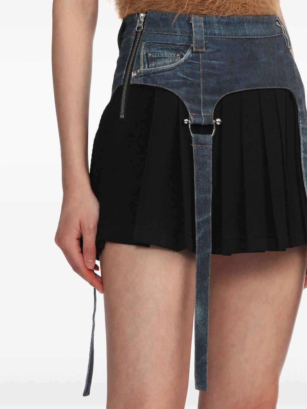 Trompe L'oeil pleated mini skirt - 5