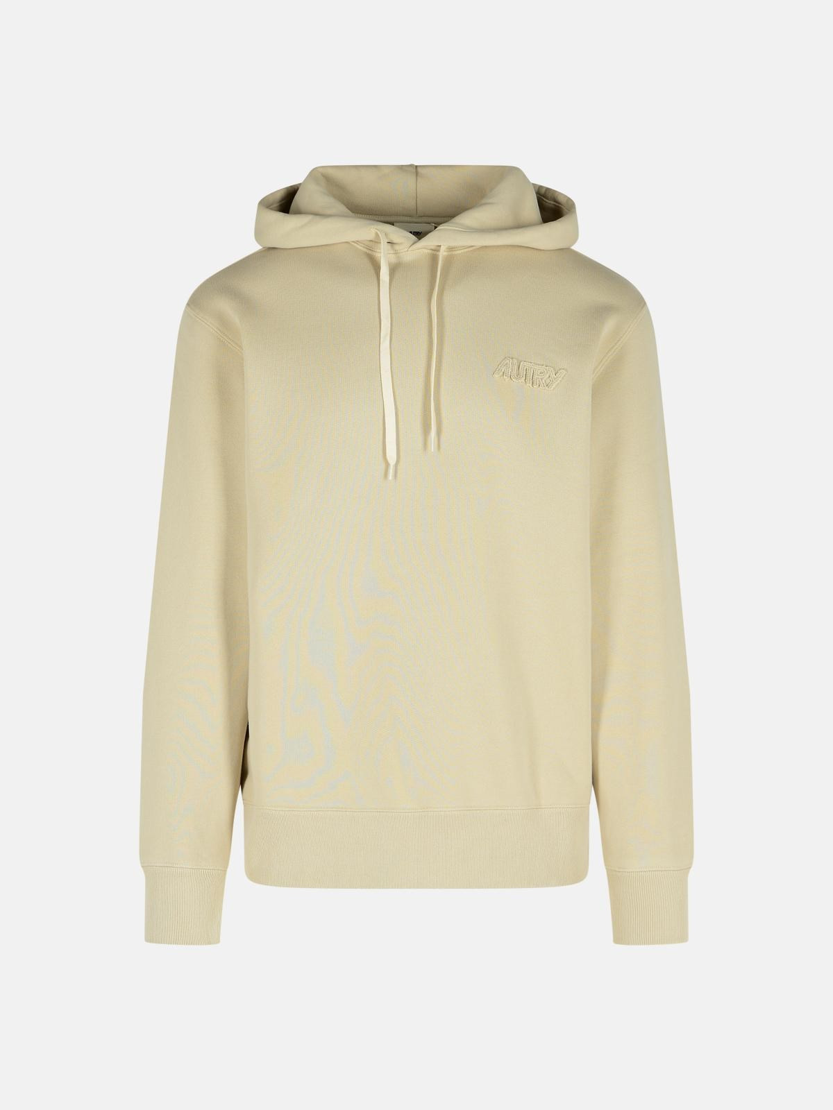 BEIGE COTTON SWEATSHIRT - 1