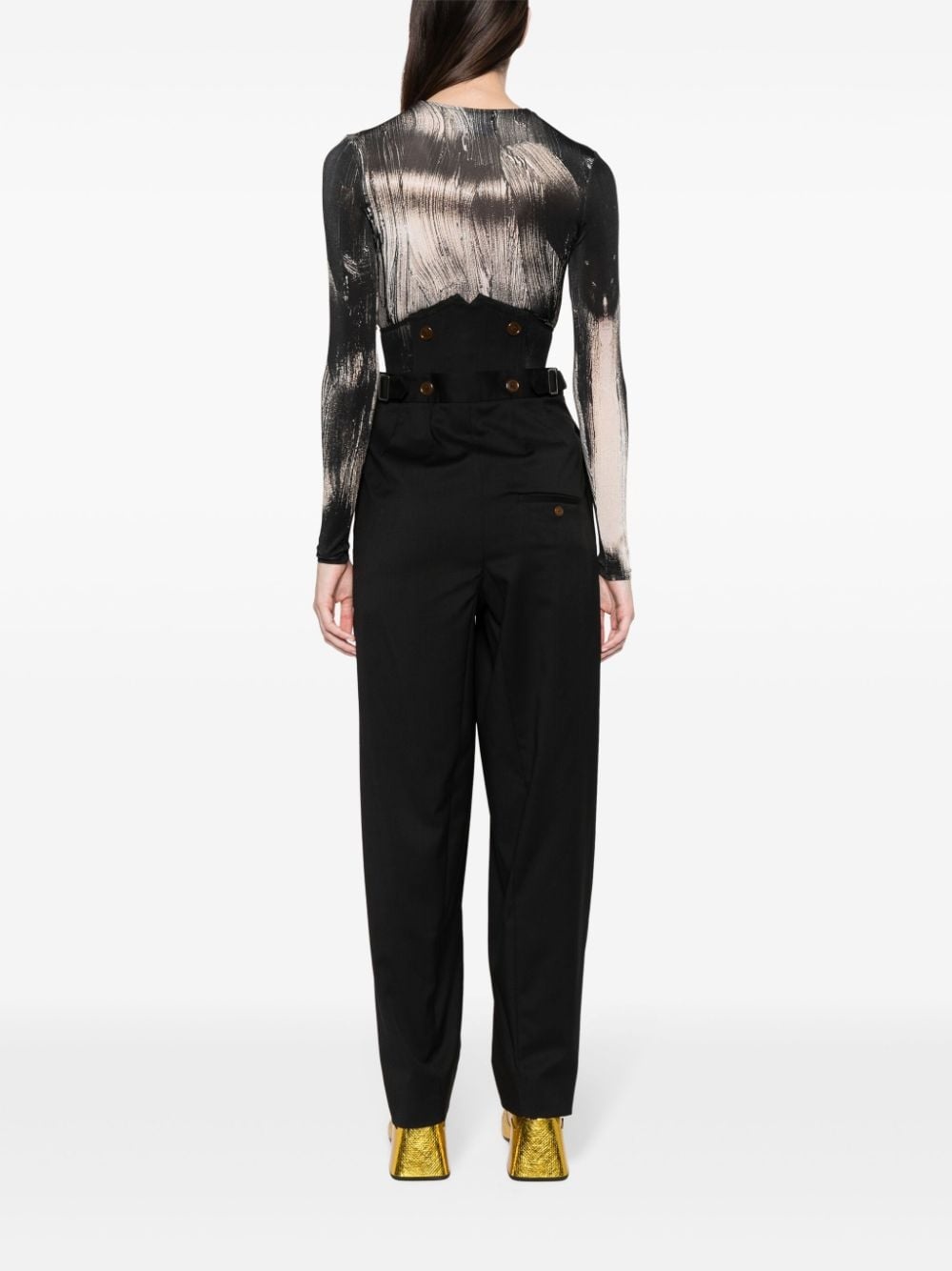 corset-detail trousers - 4