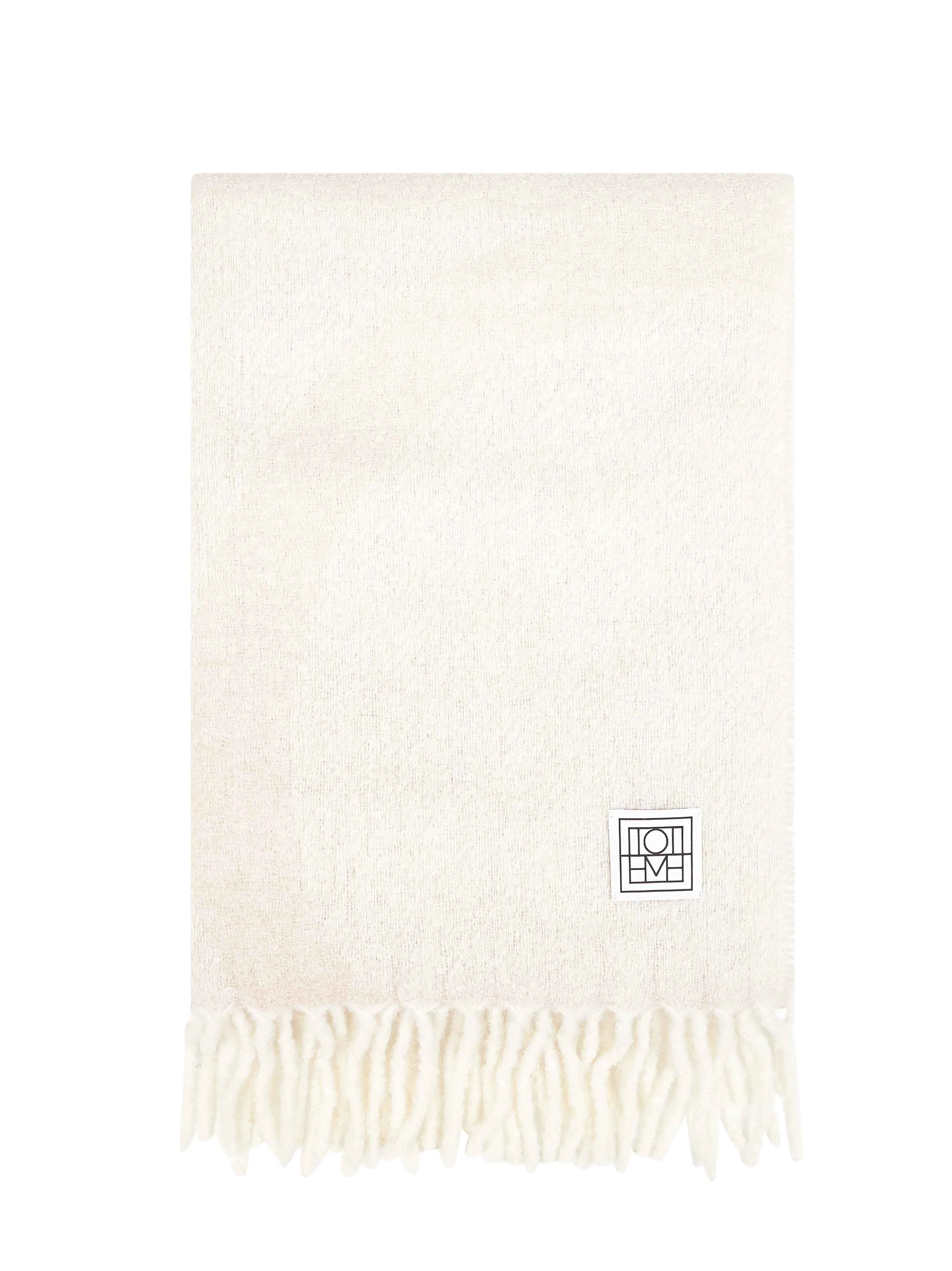 Ecru and white monogram jacquard scarf - 1