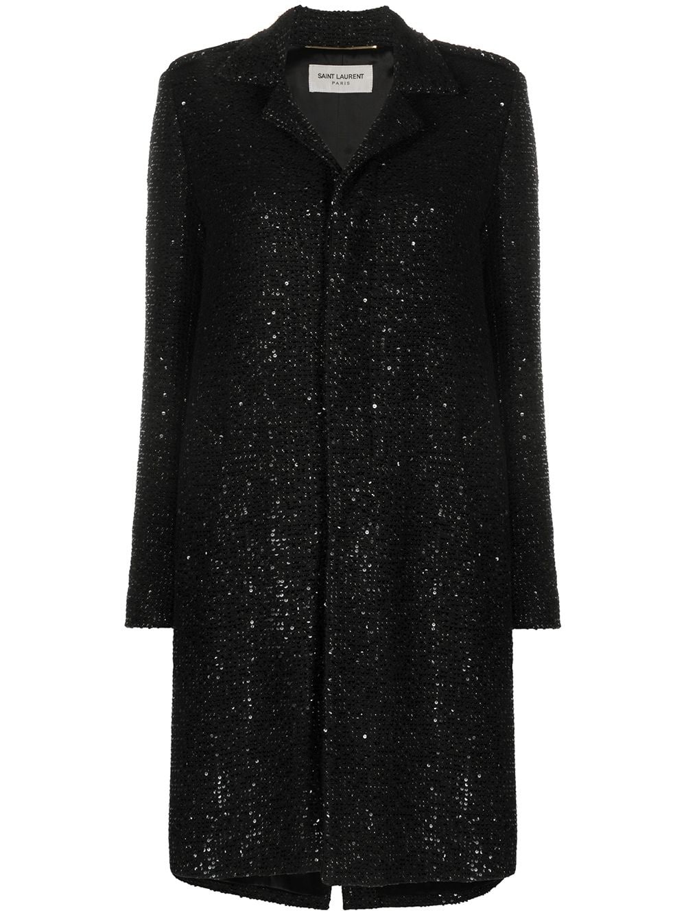 sequin embroidered midi coat - 1