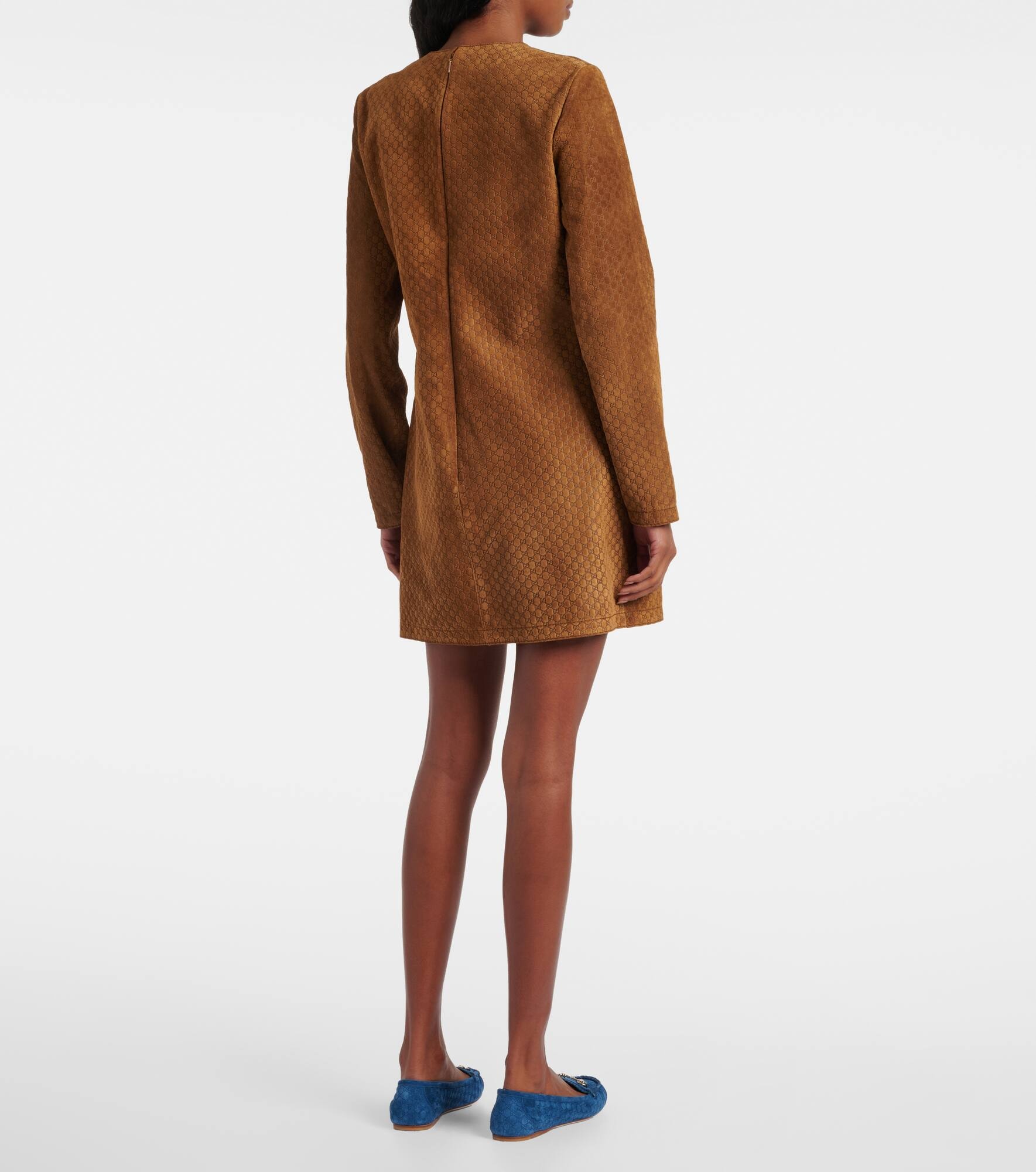 GG Horsebit suede minidress - 3