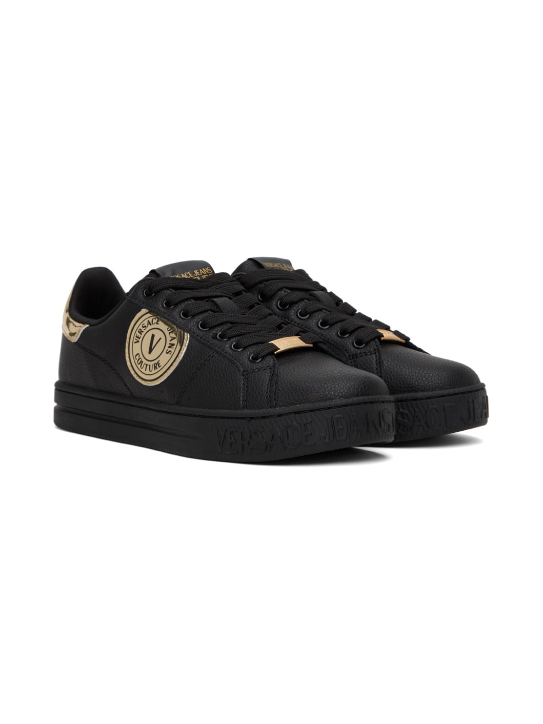 Black V-Emblem Court 88 Sneakers - 4