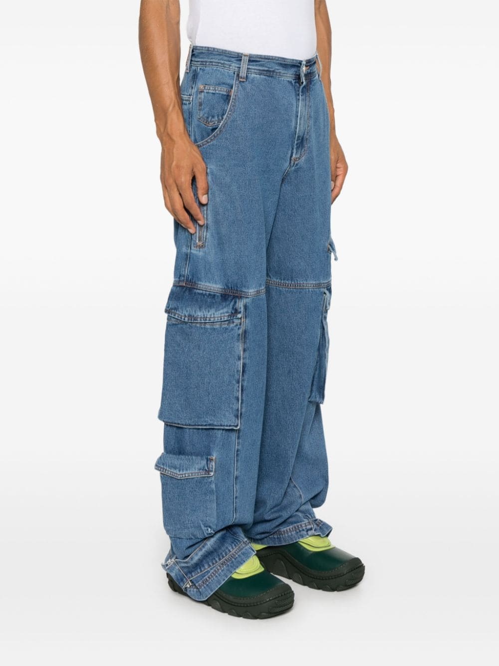 logo-plaque cargo jeans - 3
