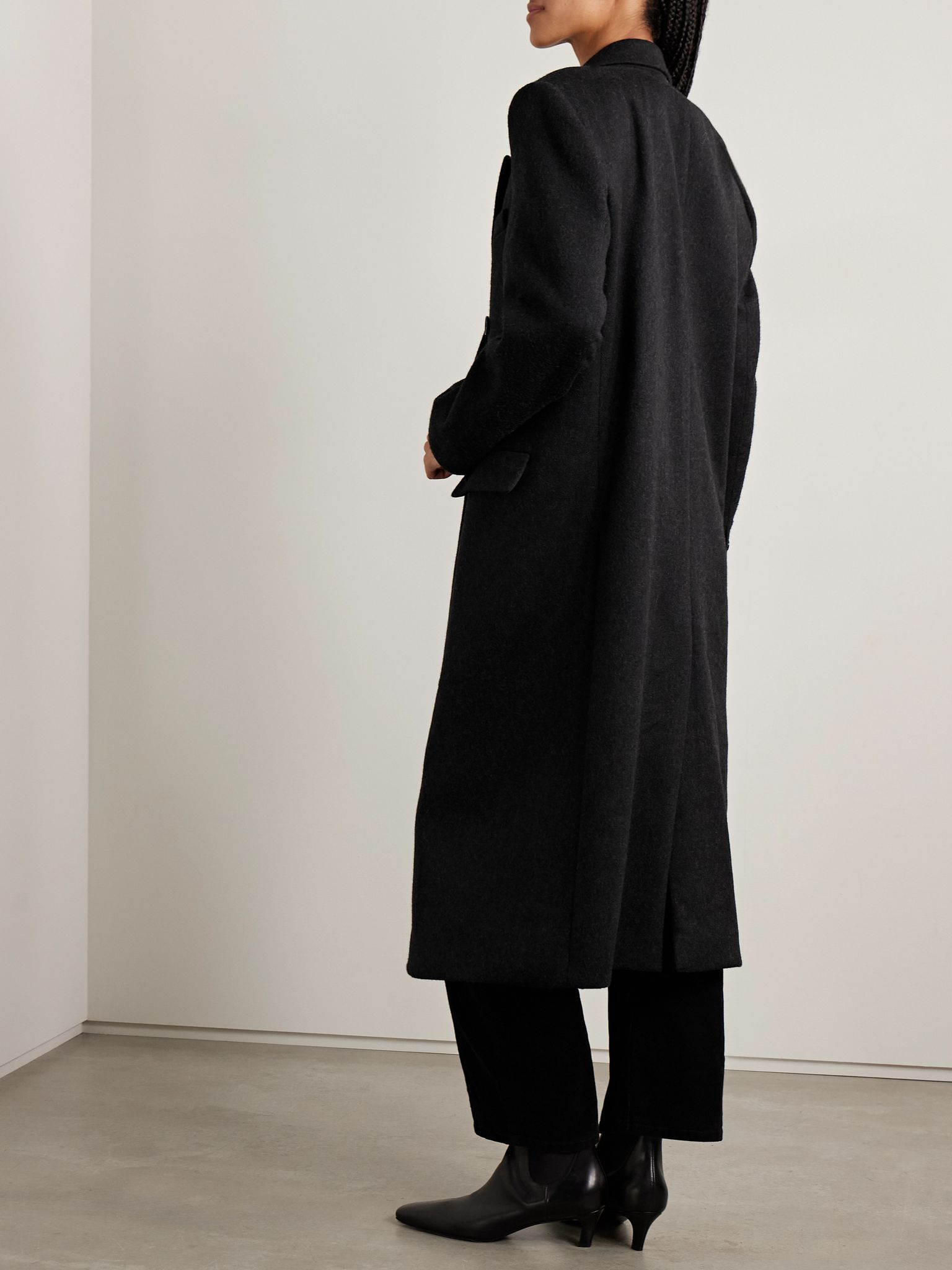 Edmont double-breasted wool coat Dark gray - 4