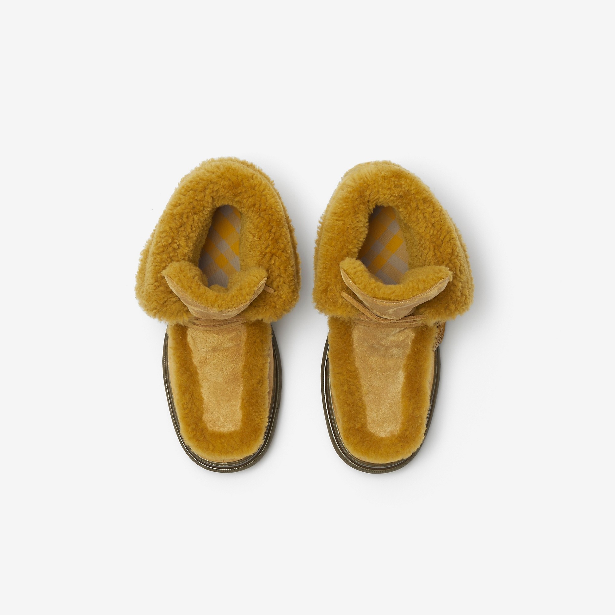 Suede and Shearling Creeper Boots - 5
