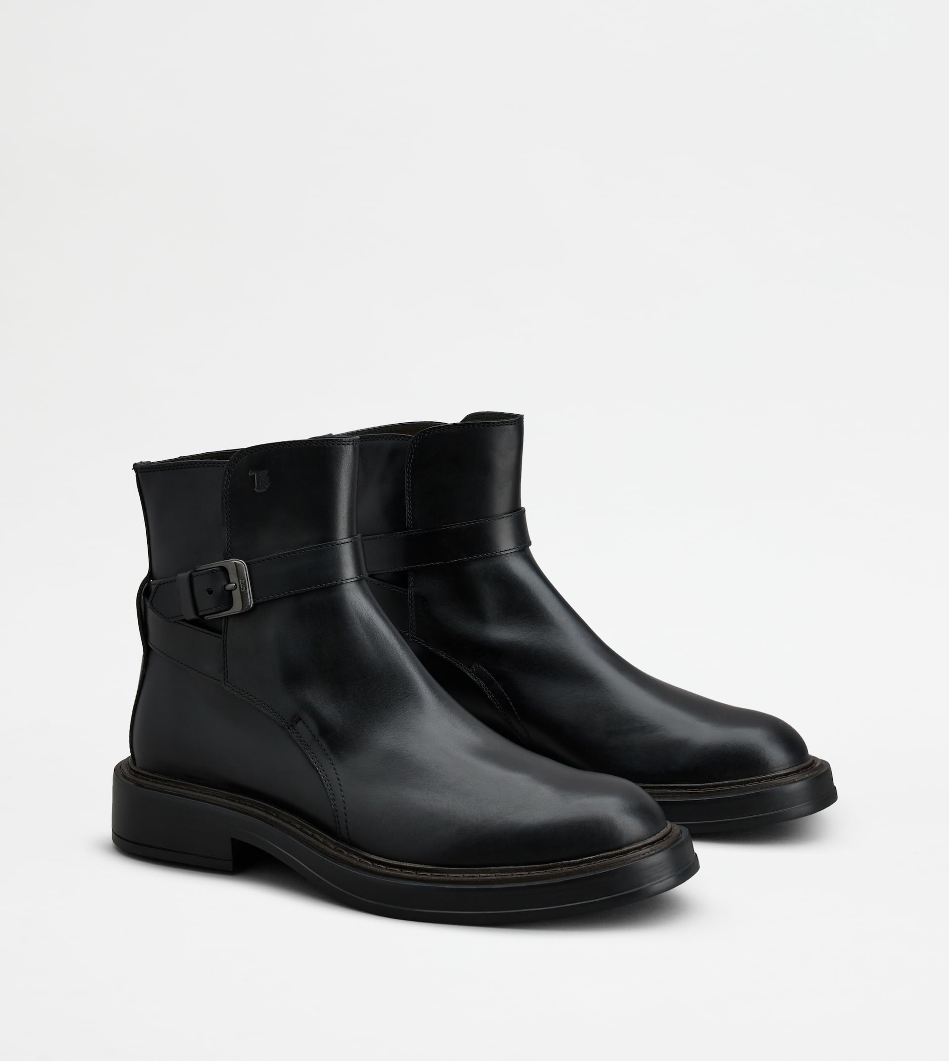 ANKLE BOOTS IN LEATHER - BLACK - 4