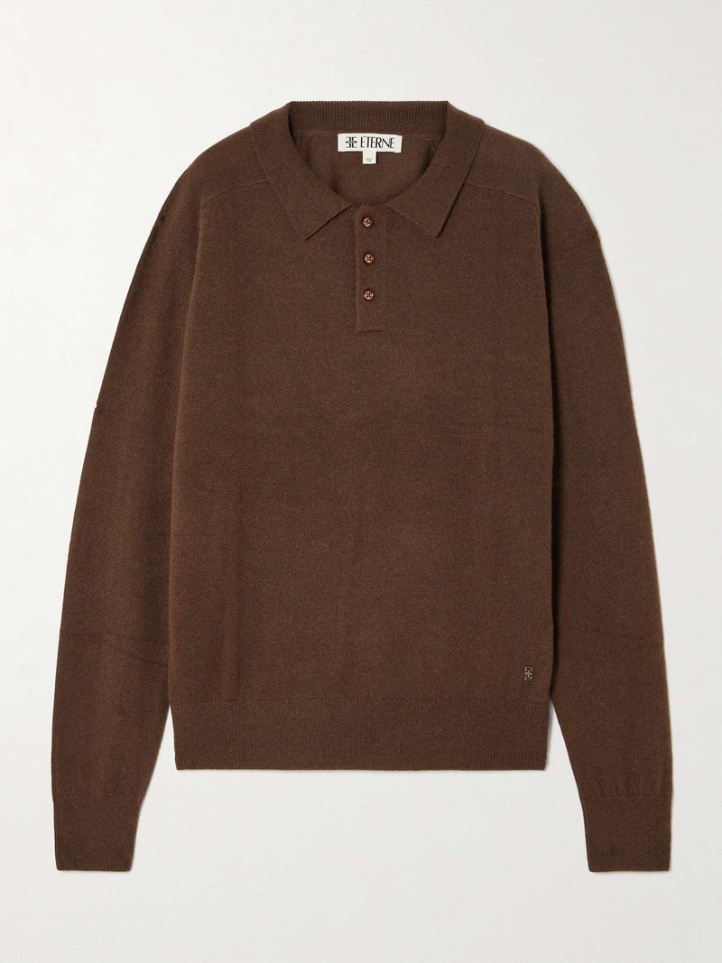 Brady cashmere polo sweater Chocolate - 1