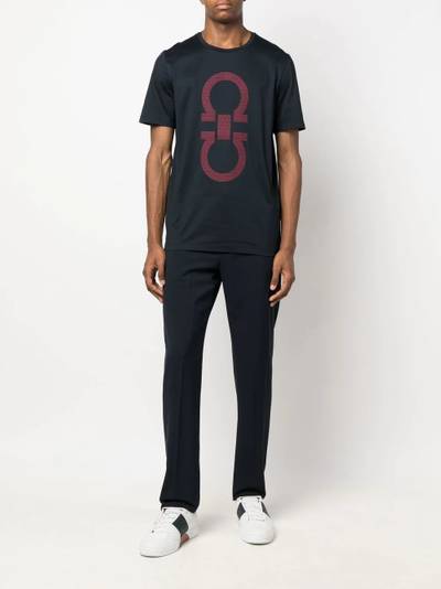 Salvatore Ferragamo Gancini-print cotton T-shirt outlook