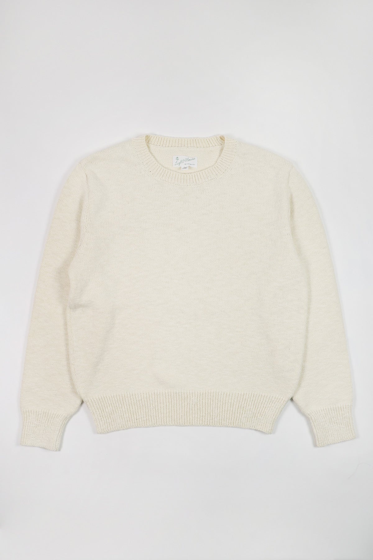 Cotton Crewneck Sweater - Ecru - 1