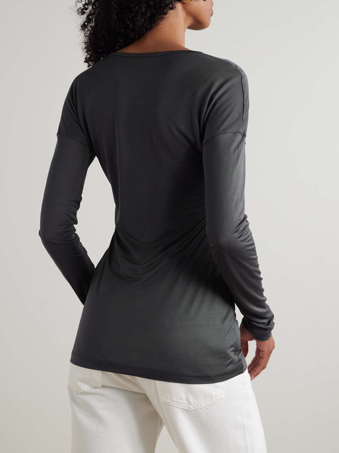 Silk-jersey T-shirt Charcoal - 3