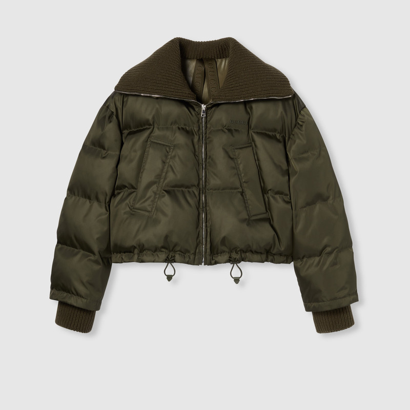 Fine gabardine nylon puffer jacket 1