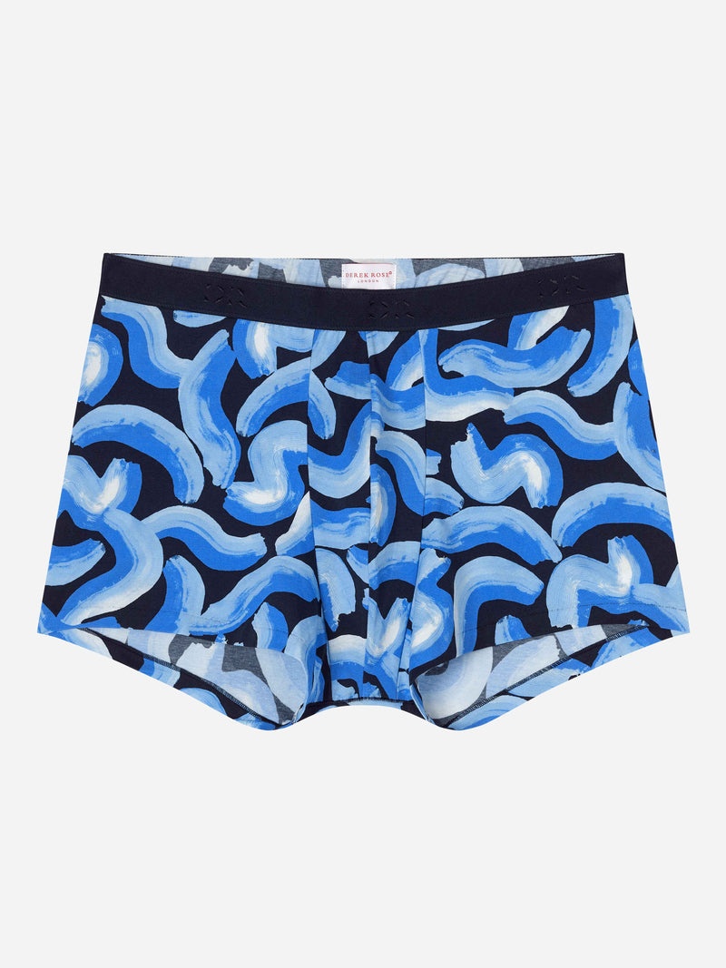 Men's Boxer Briefs Brushstroke Pima Cotton Stretch Navy - 1