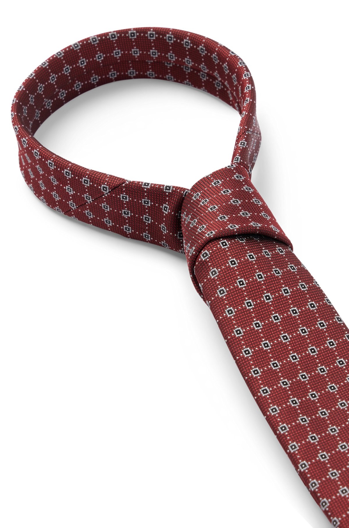 SILK-BLEND TIE WITH JACQUARD-WOVEN PATTERN - 6