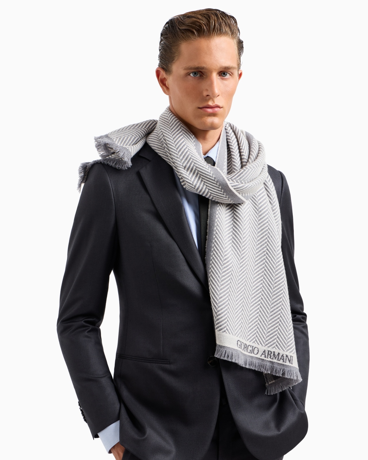 CHEVRON JACQUARD WOOL SCARF - 3