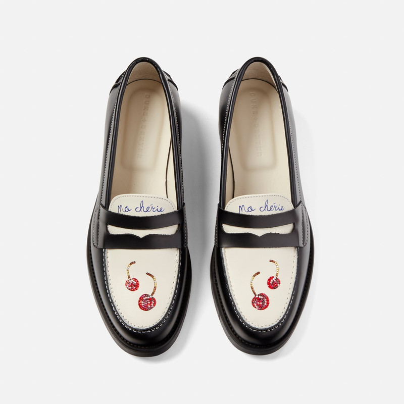 DUKE + DEXTER Wilde Swarovski Crystals Cherry Penny Loafer - Women's outlook