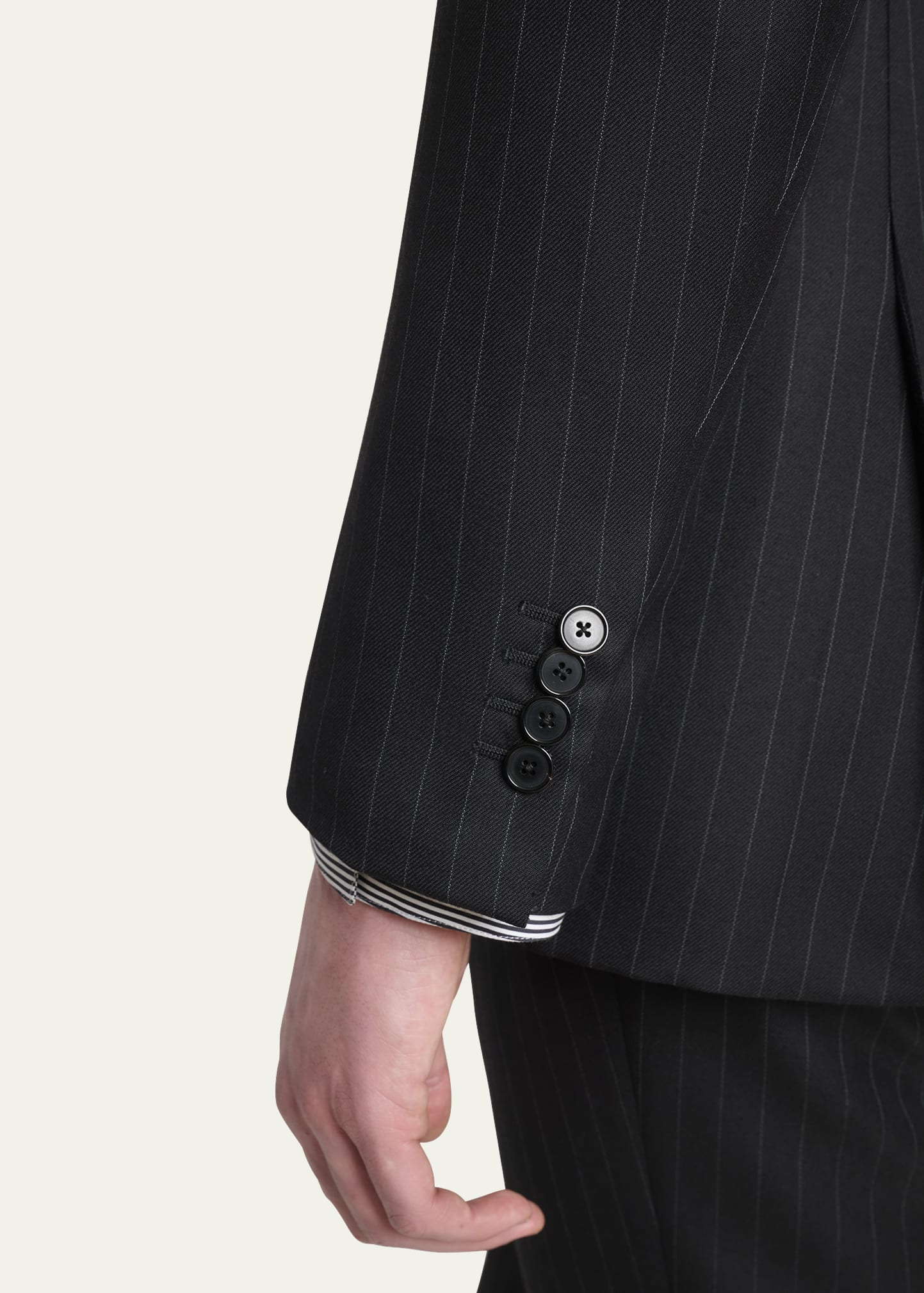 Men's Double-Breasted Pinstripe Sport Coat - 8