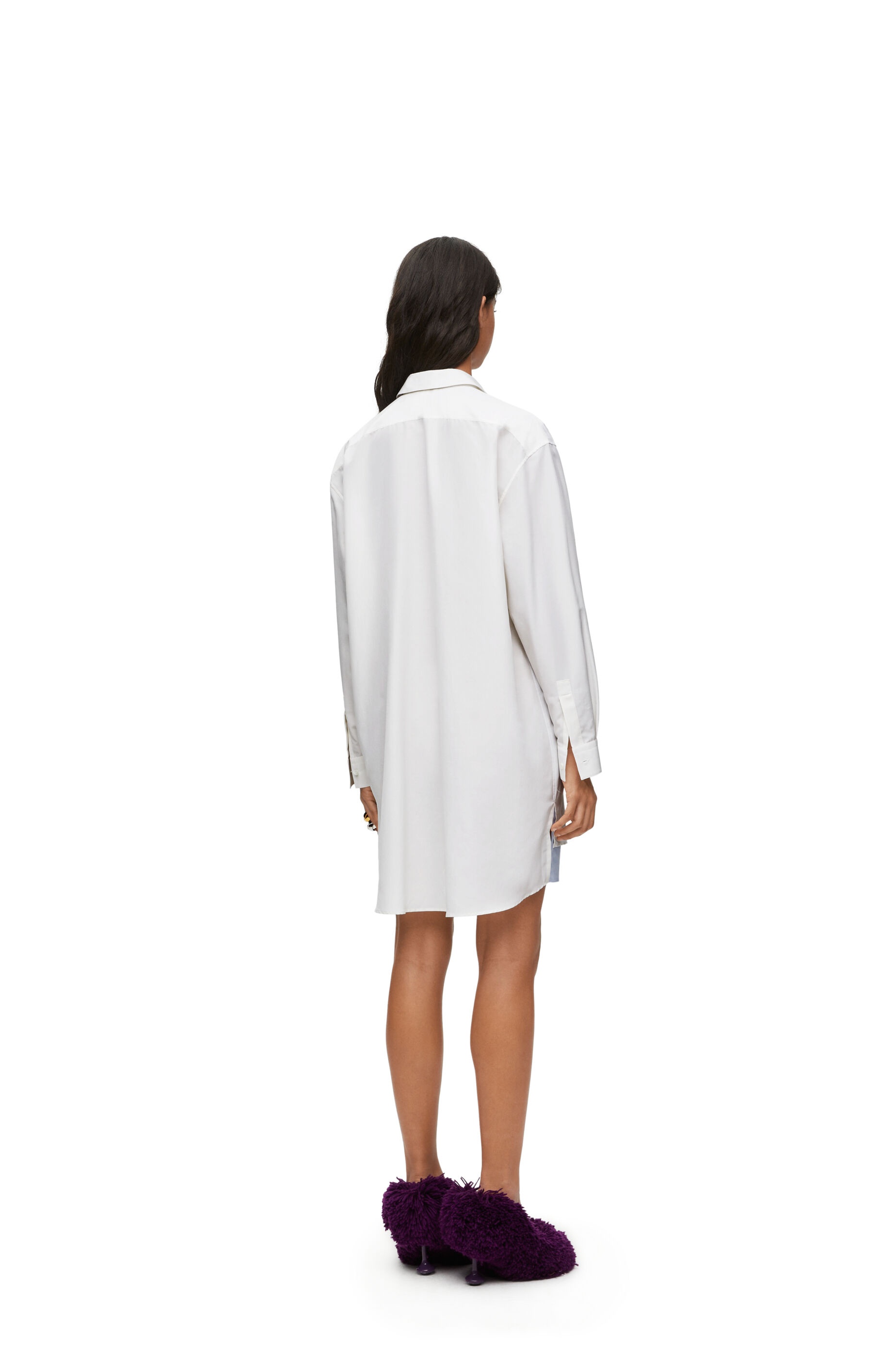 Double layer shirt dress in cotton and silk - 3