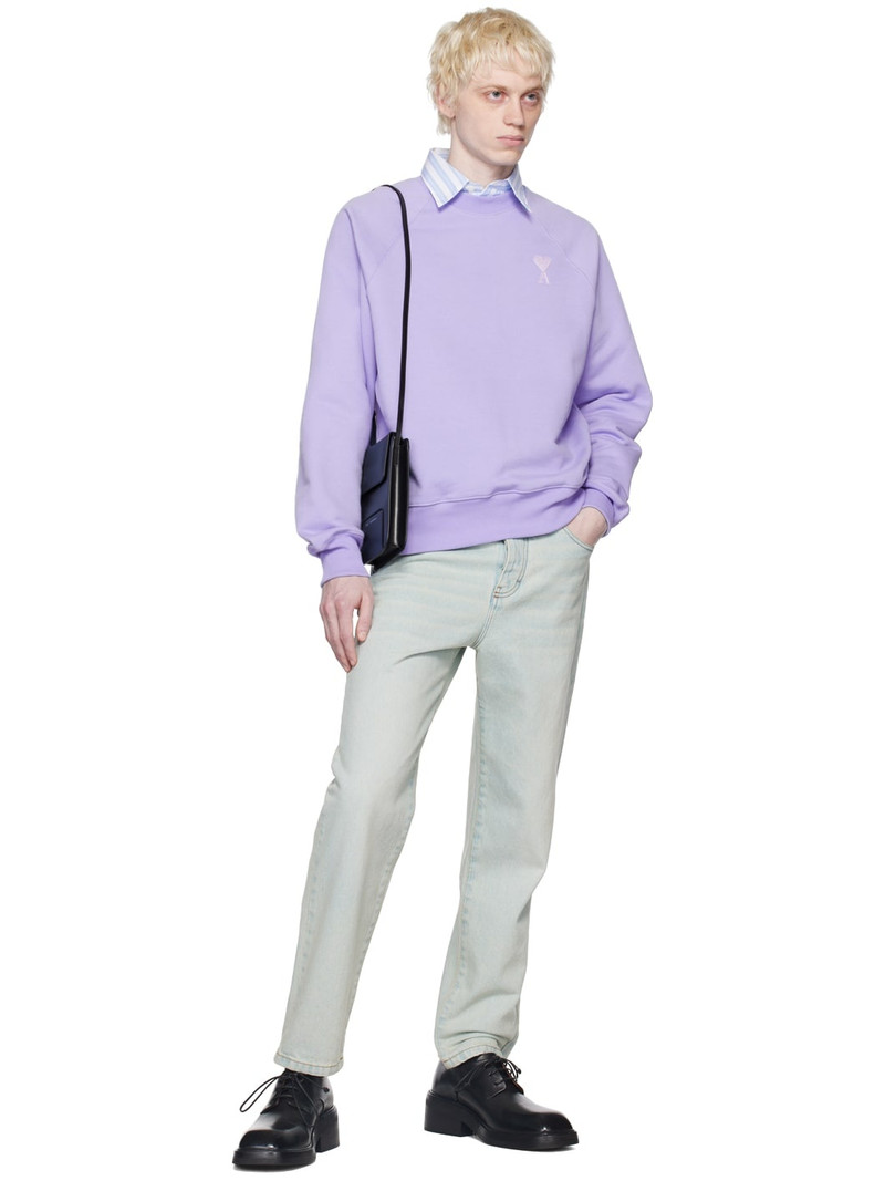 AMI Paris SSENSE Exclusive Purple Ami de Cœur Sweatshirt outlook