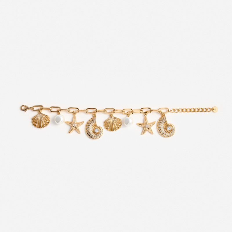 self-portrait Gold Multi Charm Bracelet outlook