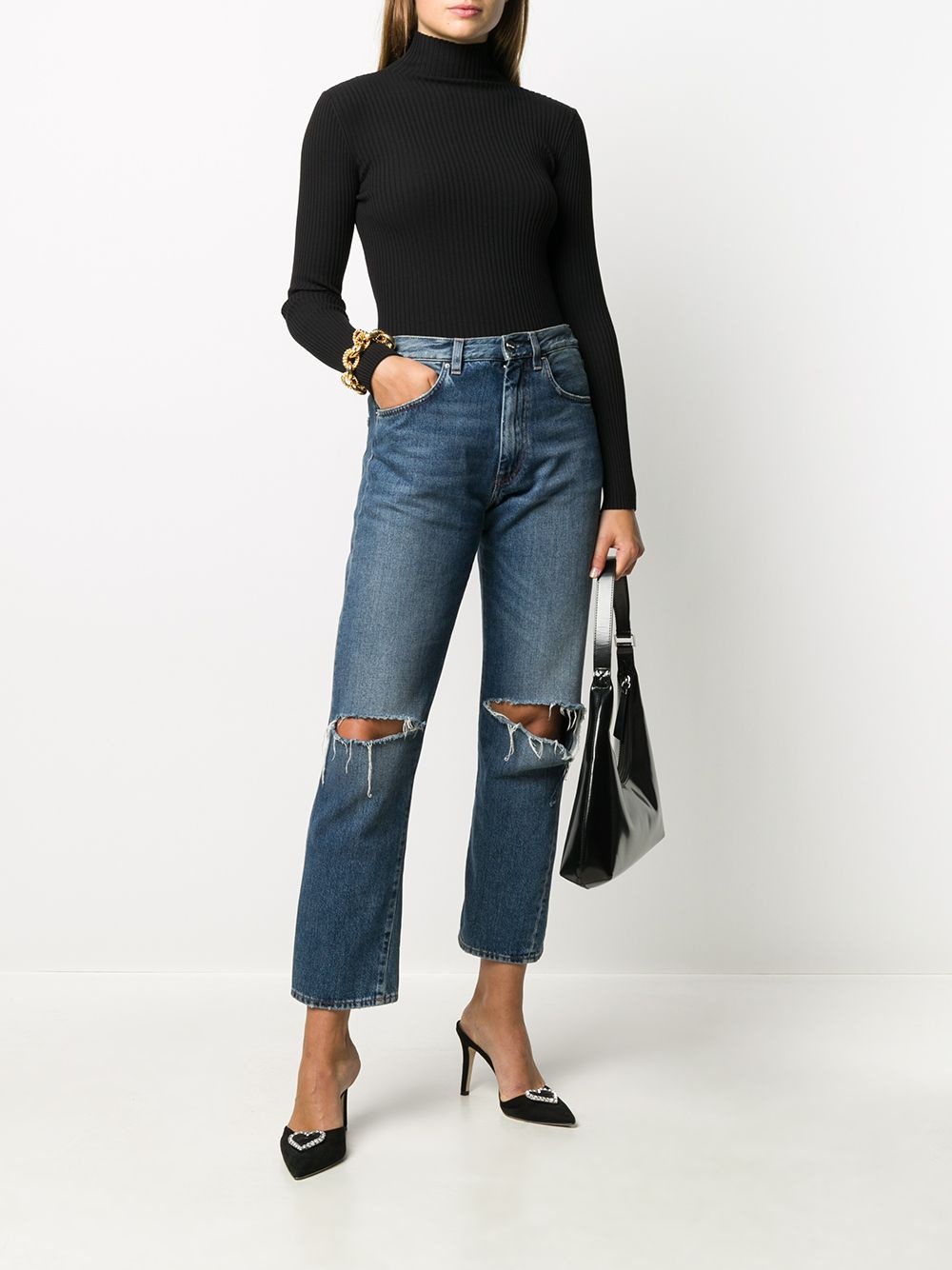 ribbed roll-neck jumper - 2