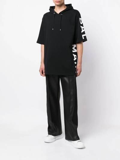 Balmain oversize short-sleeve hoodie outlook